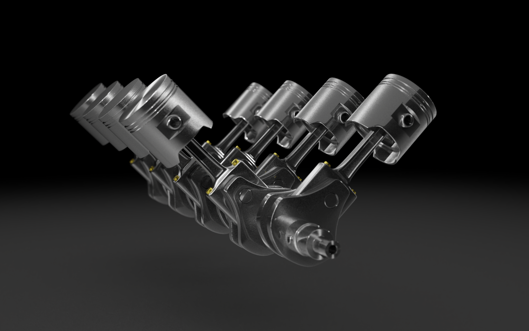 V8 Engine Parts Lighting and Rendering Setup preview image 1